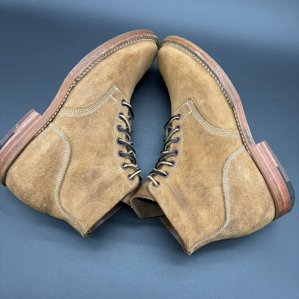 Viberg‎ x Mr Porter Boondocker Service Boots Men's 8.5 Tan Roughout Suede